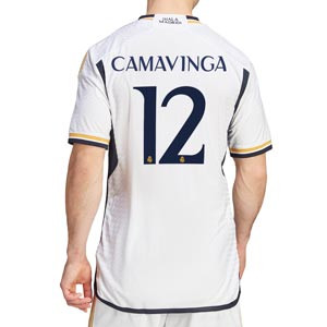 Camiseta adidas Real Madrid Camavinga 2023 2024 authentic - Camiseta primera equipación auténtica adidas de Eduardo Camavinga del Real Madrid CF 2023 2024 - blanca