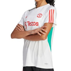 Camiseta adidas United entrenamiento mujer - Camiseta de entrenamiento de fútbol adidas para mujer del Manchester United - blanca