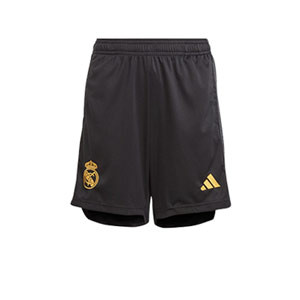 Short adidas 3a Real Madrid niño 2023 2024 - Pantalón corto tercera equipación infantil del Real Madrid CF 2023 2024 - negro
