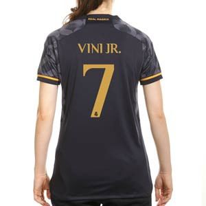 Camiseta adidas 2a Real Madrid Vini Jr mujer 2023 2024 - Camiseta de mujer de la segunda equipación adidas deVinicius Jr del Real Madrid CF 2023 2024 - negra