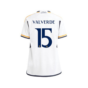 Camiseta adidas Real Madrid Valverde niño 2023 2024 - Camiseta primera equipación infantil adidas de Valverde del Real Madrid CF 2023 2024 - blanca