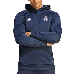 Sudadera adidas Real Madrid Hoody - Sudadera de entrenamiento con capucha de paseo adidas del Real Madrid CF - azul marino