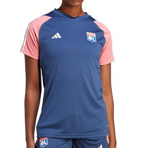 Camiseta adidas Olympique Lyon entrenamiento mujer - Camiseta de entrenamiento para mujer adidas del Olympique de Lyon - azul marino