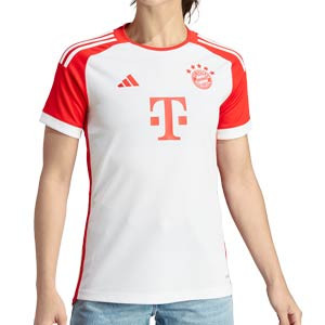 Camiseta adidas Bayern mujer 2023 2024 - Camiseta primera equipación adidas del Bayern de Múnich 2023 2024 - blanca, roja