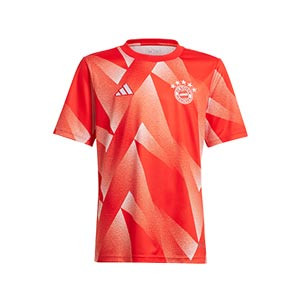 Camiseta adidas Bayern pre-match niño - Camiseta de entrenamineto infantil adidas del Bayern de Múnich - roja, blanca