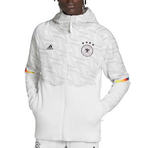 Chaqueta adidas Alemania Designed 4 Game Day - Chaqueta con capucha adidas himno de la selección alemana - blanca