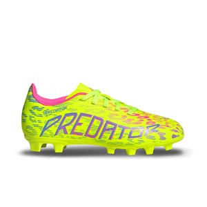 adidas Predator Club FG/MG J - Botas de fútbol infantiles adidas FG/MG para césped artificial - amarillo flúor