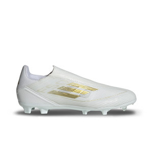 adidas F50 League LL FG/MG - Botas de fútbol sin cordones FG/MG adidas para césped artificial - blancas