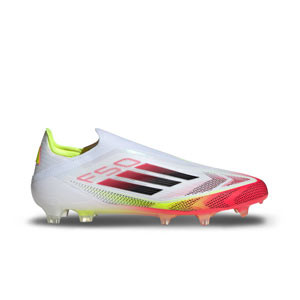 adidas F50 Elite LL FG - Botas de fútbol sin cordones adidas FG para césped natural o artificial de última generación - blancas