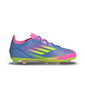 adidas F50 Elite FG J - Botas de fútbol infantiles adidas FG para césped natural o artificial de última generación - azules