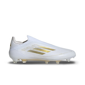 adidas F50 Elite LL FG - Botas de fútbol sin cordones adidas FG para césped natural o artificial de última generación - blancas