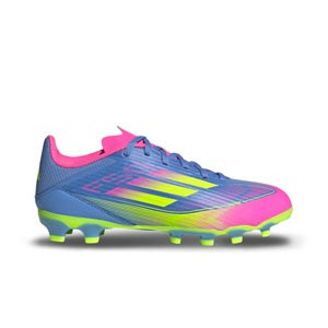 adidas F50 League MG J - Botas de fútbol infantiles adidas MG para césped natural o artificial - azules