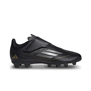 adidas F50 Club FxG J Velcro - Botas de fútbol infantiles con velcro adidas FxG para múltiples terrenos - negras