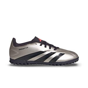 adidas Predator Club TF J - Zapatillas de fútbol infantiles multitaco adidas TF suelta turf - plateadas
