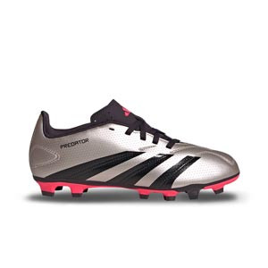 adidas Predator Club FxG J - Botas de fútbol infantiles adidas FG para césped natural o artificial de última generación - plateadas