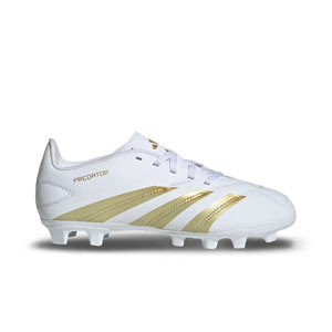 adidas Predator Club FxG J - Botas de fútbol infantiles adidas FxG para múltiples terrenos - blancas