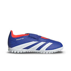 adidas Predator Club TF J Velcro - Zapatillas de fútbol infantiles con velcro multitaco adidas TF suela turf - azules