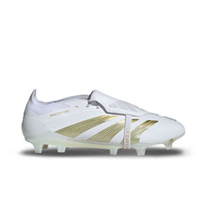 adidas Predator Elite FT FG - Botas de fútbol adidas FG con lengüeta para césped natural o artificial de última generación - blancas