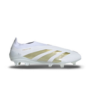 adidas Predator Elite LL FG - Botas de fútbol sin cordones adidas FG para césped natural o artificial de última generación - blancas