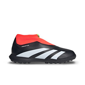 adidas Predator League LL TF J - Zapatillas de fútbol multitaco infantiles sin cordones adidas suela turf - negras, rojas