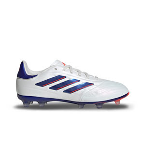 adidas Copa Pure 2 Elite FG J - Botas de fútbol infantiles de piel de canguro adidas FG para césped natural o artificial de última generación - blancas