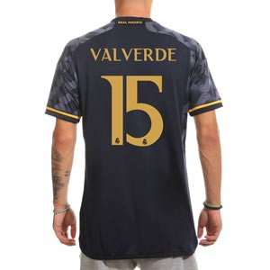 Camiseta adidas 2a Real Madrid Valverde 2023 2024 - Camiseta segunda equipación adidas de Valverde del Real Madrid CF 2023 2024 - azul marino