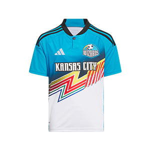 Camiseta adidas 3a Sporting Kansas niño 2024 - Camiseta infantil de la tercera equipación adidas del Sporting Kansas 2024 - blanca, cian
