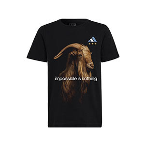 Camiseta adidas Messi Goat niño - Camiseta de manga corta infantil de algodón adidas de Lionel Messi - negra
