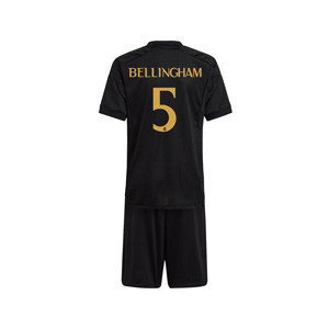 Equipación adidas 3a Real Madrid Bellingham niño 2023 2024 - Conjunto infantil tercera equipación adidas de Bellingham Real Madrid CF 2023 2024 - negro