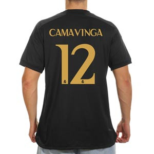 Camiseta adidas 3a Real Madrid Camavinga 2023 2024 - Camiseta tercera equipación adidas de Camavinga del Real Madrid CF 2023 2024 - negra