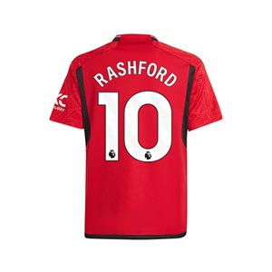 Camiseta adidas United niño Rashford 2023 2024 - Camiseta primera infantil adidas del Mancheter United Rashford 2023 2024 - roja