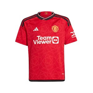 Camiseta adidas United niño 2023 2024 - Camiseta primera equipación infantil adidas del Manchester United 2023 2024 - roja