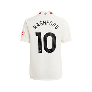 Camiseta adidas 3a United niño Rashford 2023 2024 - Camiseta de la tercera equipación infantil adidas del Manchester United de Rashford 2023 2024 - blanca