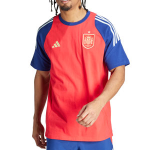 Camiseta adidas España - Camiseta de manga corta de algodón adidas de la selección Española - roja