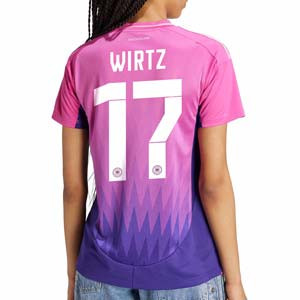 Camiseta adidas 2a Alemania mujer Wirtz 2024 - Camiseta para mujer de la segunda equipación de Wirtz adidas de la selección alemana 2024 - rosa