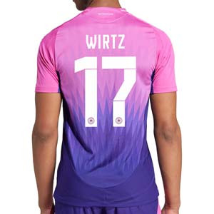 Camiseta adidas 2a Alemania Wirtz auténtica 2024 - Camiseta auténtica de la segunda equipación de Wirtz adidas de la selección alemana 2024 - rosa