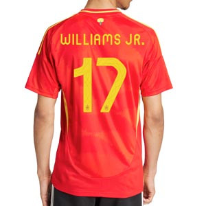 Camiseta adidas España Williams Jr. 2024 - Camiseta de la primera equipación adidas de la selección española de Nico Williams 2024 - roja