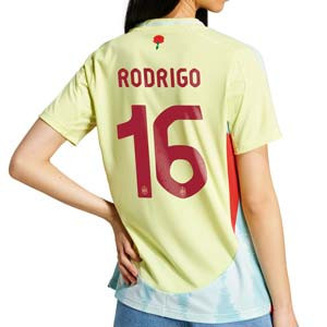 Camiseta adidas 2a España mujer Rodrigo 2024 - Camiseta para mujer de la segunda equipación de Rodrigo adidas de la selección española 2024 - amarilla