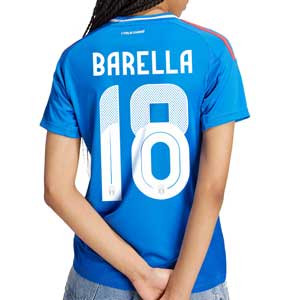Camiseta mujer adidas Italia Barella 2024 - Camiseta para mujer adidas de Italia Barella 2024 - azul