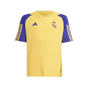Camiseta adidas Madrid niño entrenamiento - Camiseta de entrenamiento infantil adidas del Real Madrid - amarilla