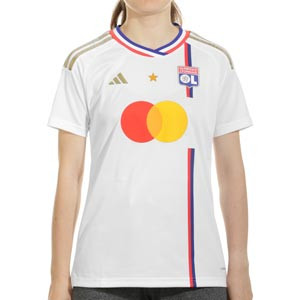 Camiseta adidas Olympique Lyon mujer 2023 2024 - Camiseta primera equipación para mujer adidas del Olympique de Lyon - blanca