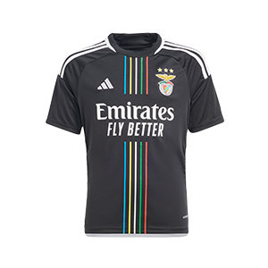 Camiseta adidas 2a Benfica niño 2023 2024 - Camiseta infantil segunda equipación adidas del Benfica de Lisboa 2023 2024 - negra
