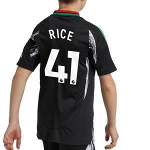 Camiseta adidas 2a Arsenal niño Rice 24 25 PL - Camiseta infantil segunda equipación de Declan Rice adidas del Arsenal para la Premier League 2024 2025 - negra