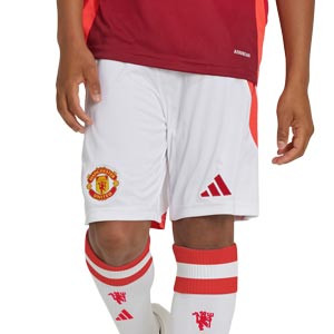 Short adidas Manchester United niño 2024 2025 - Pantalón corto infantil de la primera equipación adidas del Manchester United - blanco