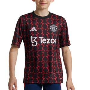 Camiseta adidas Manchester United niño pre-match - Camiseta infantil de calentamiento prepartido adidas del Manchester United - negra
