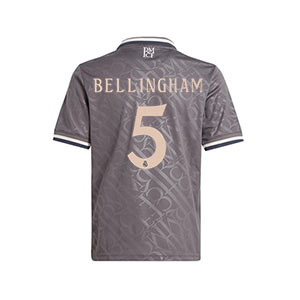 Camiseta adidas 3a Real Madrid niño Bellingham 24-25 - Camiseta infantil de la tercera equipación adidas de Bellingham del Real Madrid 2024 2025 - gris