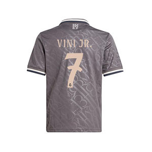 Camiseta adidas 3a Real Madrid niño Vini Jr. 24-25 - Camiseta infantil de la tercera equipación adidas de Vinicius Jr del Real Madrid 2024 2025 - gris