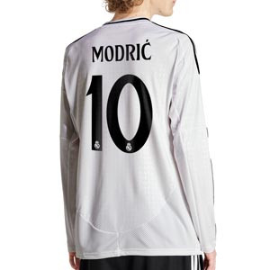 Camiseta manga larga adidas Real Madrid Modric 24-25 - Camiseta de manga larga de la primera equipación adidas de Modric del Real Madrid 2024 2025 - blanca