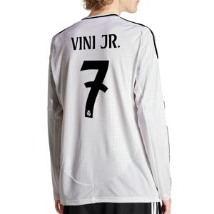 Camiseta manga larga adidas Real Madrid Vini Jr. 24-25 - Camiseta de manga larga de la primera equipación adidas de Vinicius Jr del Real Madrid 2024 2025 - blanca