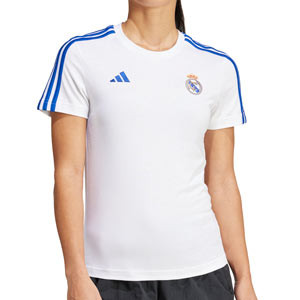 Camiseta adidas Real Madrid mujer - Camiseta de algodón adidas del Real Madrid - blanca